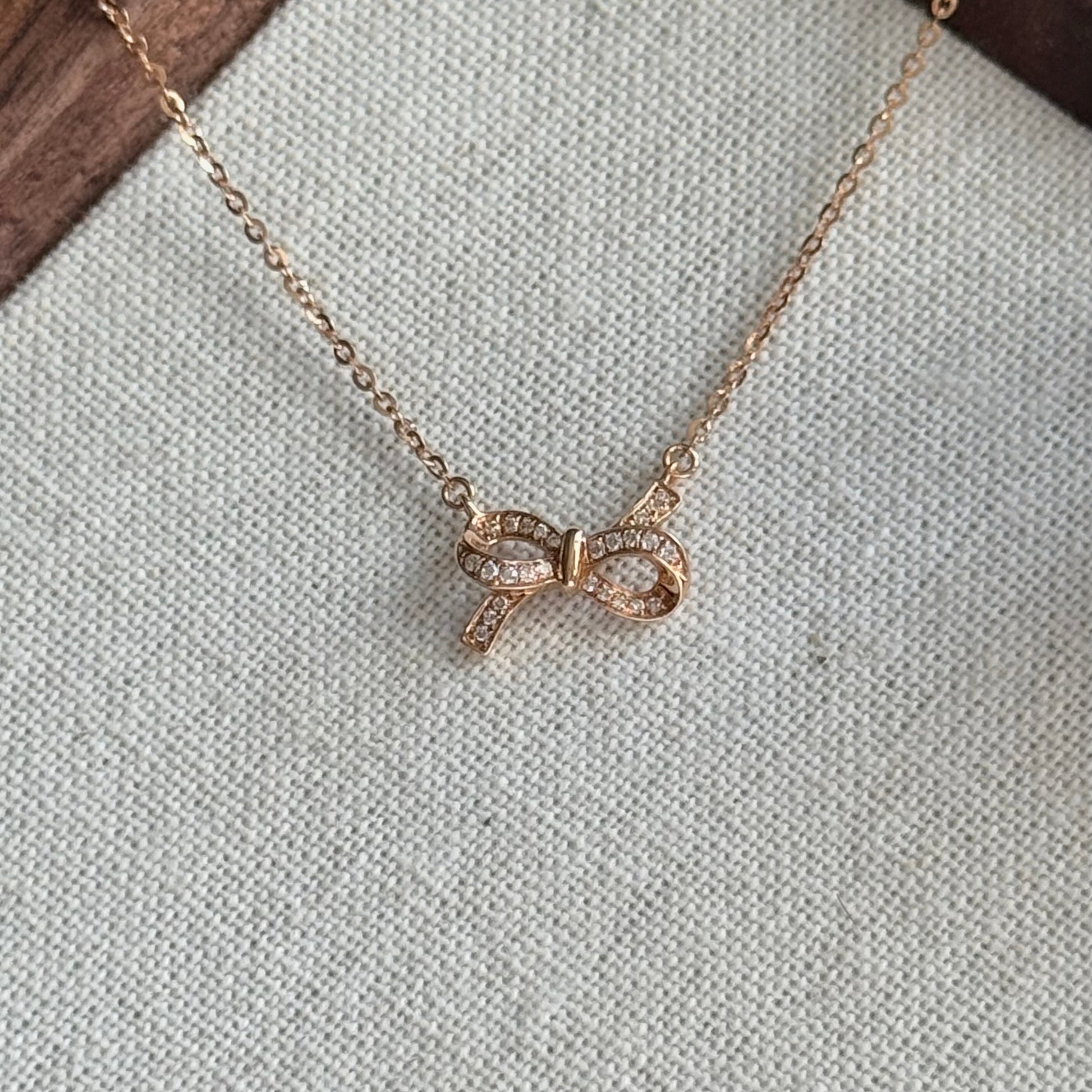 18K鑽蝴蝶結🎀頸鏈