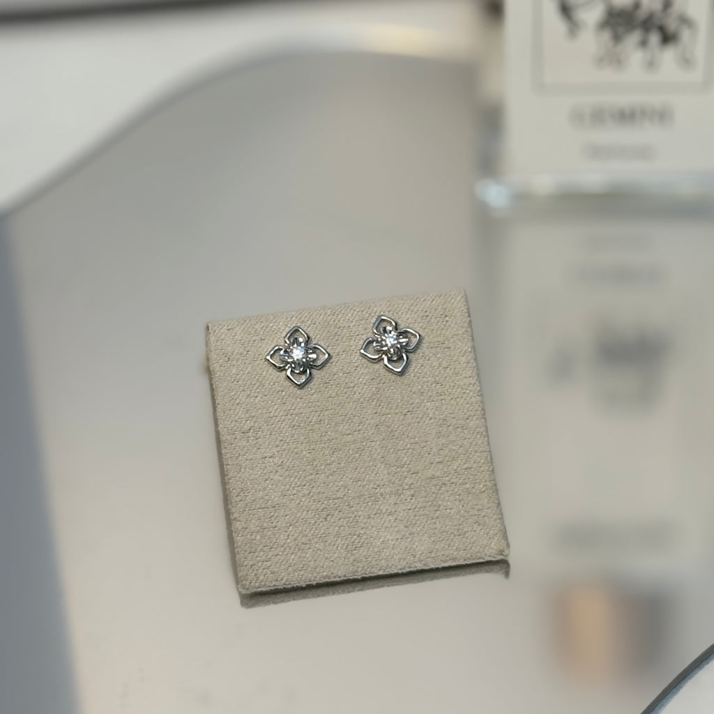 18K Dual Bloom Diamond Earring