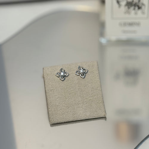 18K Dual Bloom Diamond Earring