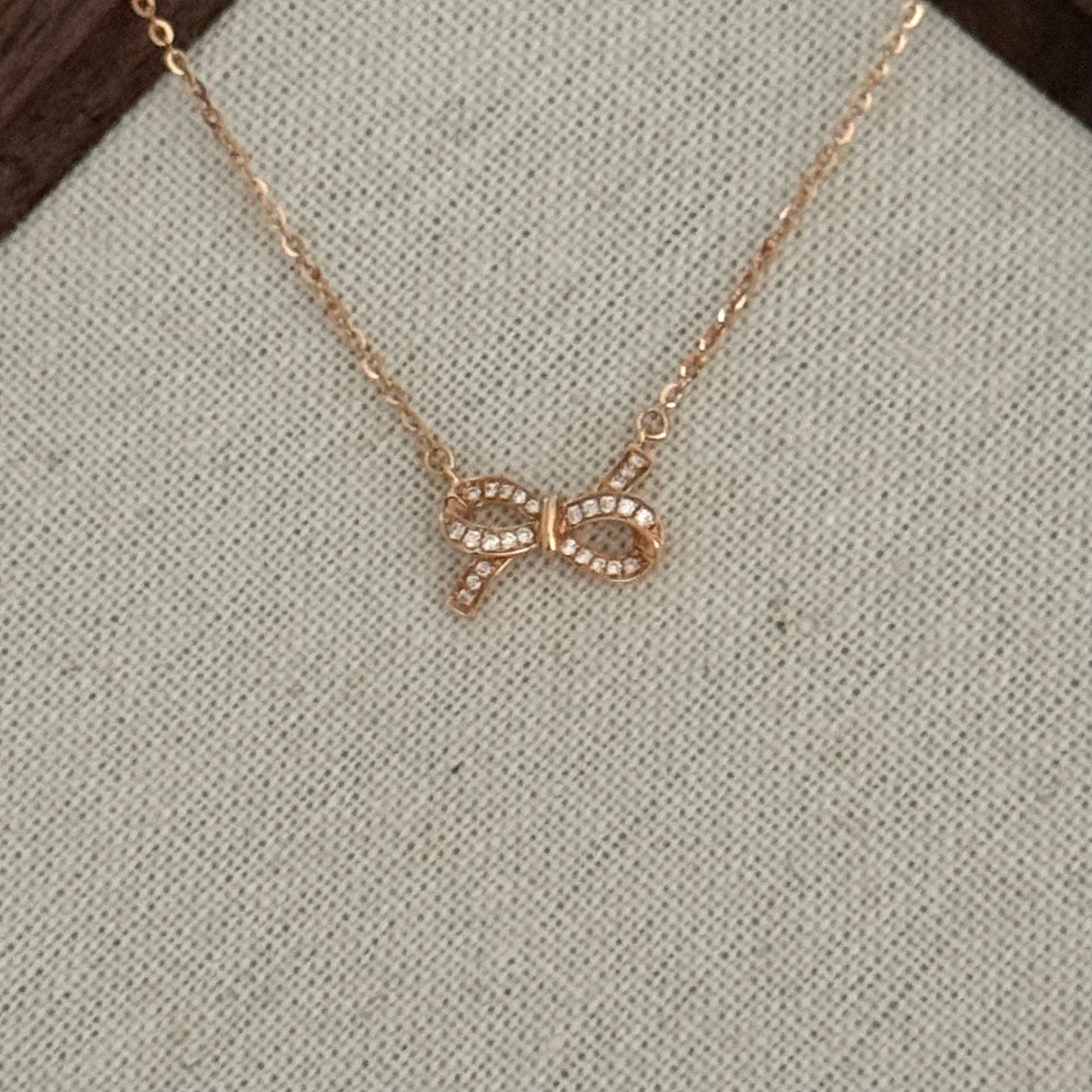18K鑽蝴蝶結🎀頸鏈